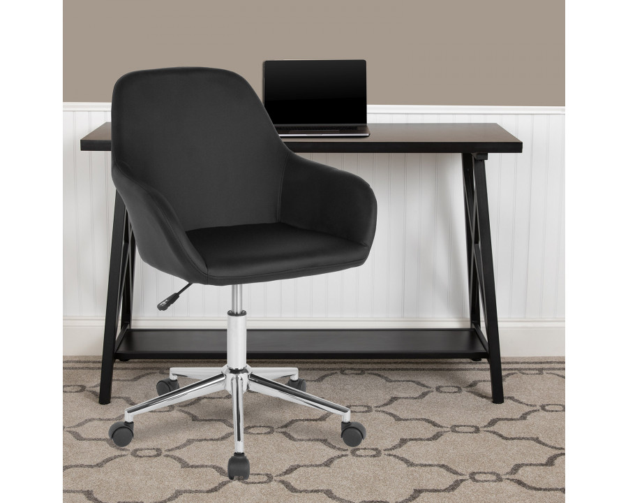 BLNK Cortana LeatherSoft Home and Office Mid-Back Chair - Black