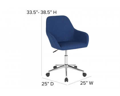 BLNK Cortana Fabric Home and Office Mid-Back Chair - Blue