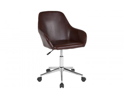 BLNK Cortana LeatherSoft Home and Office Mid-Back Chair - Brown