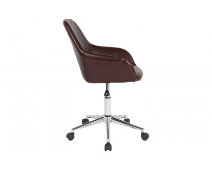 BLNK Cortana LeatherSoft Home and Office Mid-Back Chair - Brown