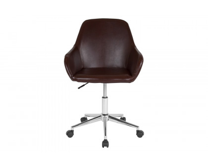 BLNK Cortana LeatherSoft Home and Office Mid-Back Chair - Brown