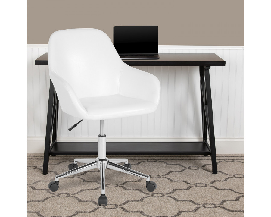 BLNK Cortana LeatherSoft Home and Office Mid-Back Chair - White