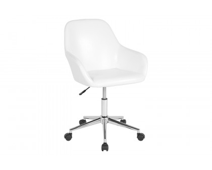 BLNK Cortana LeatherSoft Home and Office Mid-Back Chair - White