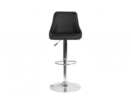 BLNK Trieste LeatherSoft Adjustable Height Bar Stool - Black