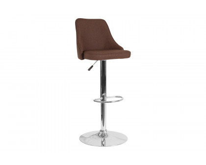 BLNK Trieste Fabric Adjustable Height Bar Stool - Brown