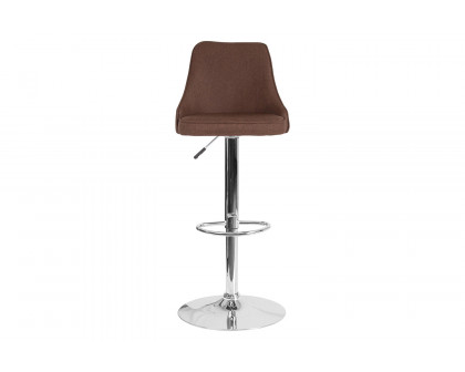 BLNK Trieste Fabric Adjustable Height Bar Stool - Brown