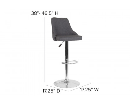 BLNK Trieste Fabric Adjustable Height Bar Stool - Dark Gray