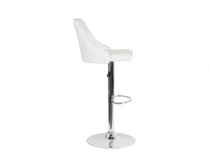 BLNK Trieste LeatherSoft Adjustable Height Bar Stool - White