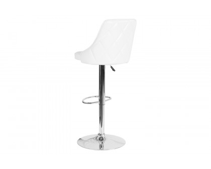 BLNK Trieste LeatherSoft Adjustable Height Bar Stool - White