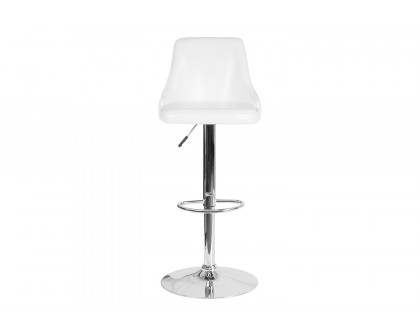 BLNK Trieste LeatherSoft Adjustable Height Bar Stool - White