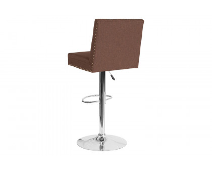 BLNK - Ravello Fabric Adjustable Height Bar Stool with Accent Nail Trim