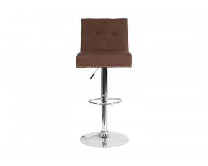 BLNK - Ravello Fabric Adjustable Height Bar Stool with Accent Nail Trim