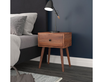 BLNK - Hatfield Wood Mid-Century Modern One Drawer Nightstand