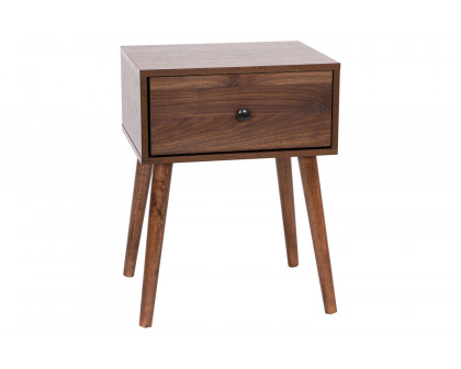 BLNK - Hatfield Wood Mid-Century Modern One Drawer Nightstand