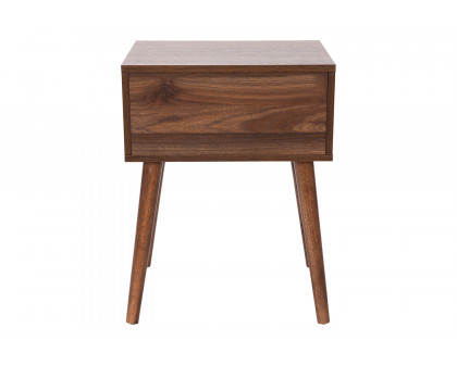 BLNK - Hatfield Wood Mid-Century Modern One Drawer Nightstand