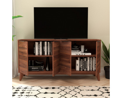 BLNK - Hatfield Mid-Century Modern TV Stand for up to 64" TV's with 4 Door Storage Buffet Sideboard,4 Soft Close Doors, Adjustable Shelves