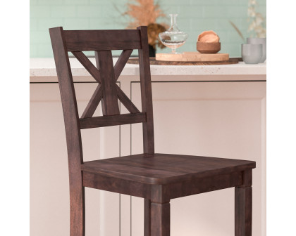 BLNK Gwendolyn Commercial Solid Wood Modern Farmhouse Bar Stool Set of 2 - Gray Wash Walnut