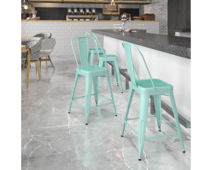 BLNK Carly Commercial Metal Indoor-Outdoor Counter Height Stool