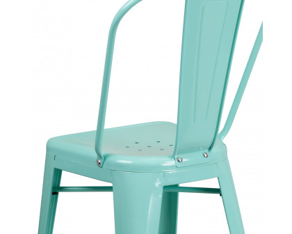 BLNK Carly Commercial Metal Indoor-Outdoor Counter Height Stool - Mint Green