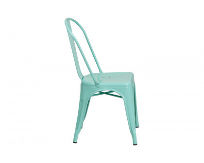 BLNK™ Tenley Commercial Metal Indoor-Outdoor Stackable Chair - Mint Green