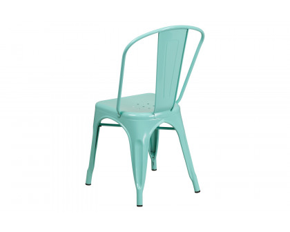 BLNK™ Tenley Commercial Metal Indoor-Outdoor Stackable Chair - Mint Green