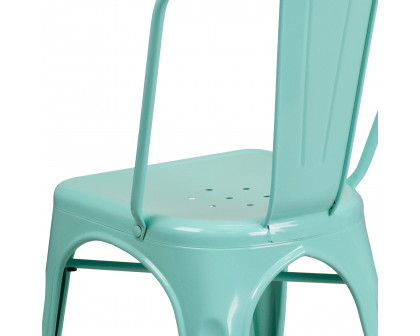 BLNK™ Tenley Commercial Metal Indoor-Outdoor Stackable Chair - Mint Green