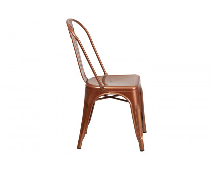 BLNK Tenley Commercial Metal Indoor-Outdoor Stackable Chair - Copper