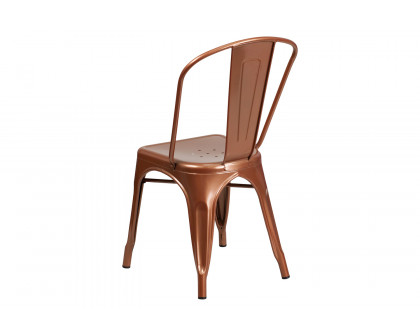 BLNK Tenley Commercial Metal Indoor-Outdoor Stackable Chair - Copper