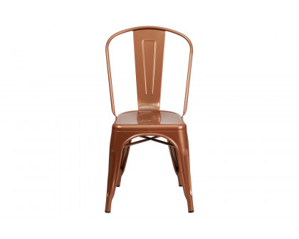 BLNK Tenley Commercial Metal Indoor-Outdoor Stackable Chair - Copper