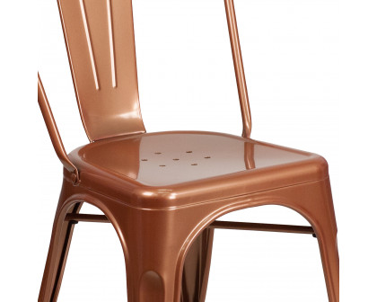 BLNK Tenley Commercial Metal Indoor-Outdoor Stackable Chair - Copper