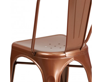 BLNK Tenley Commercial Metal Indoor-Outdoor Stackable Chair - Copper