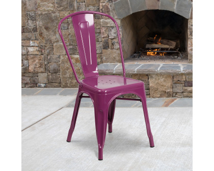 BLNK Tenley Commercial Metal Indoor-Outdoor Stackable Chair