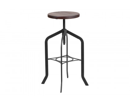 BLNK Bar Stool with Adjustable Wood Seat