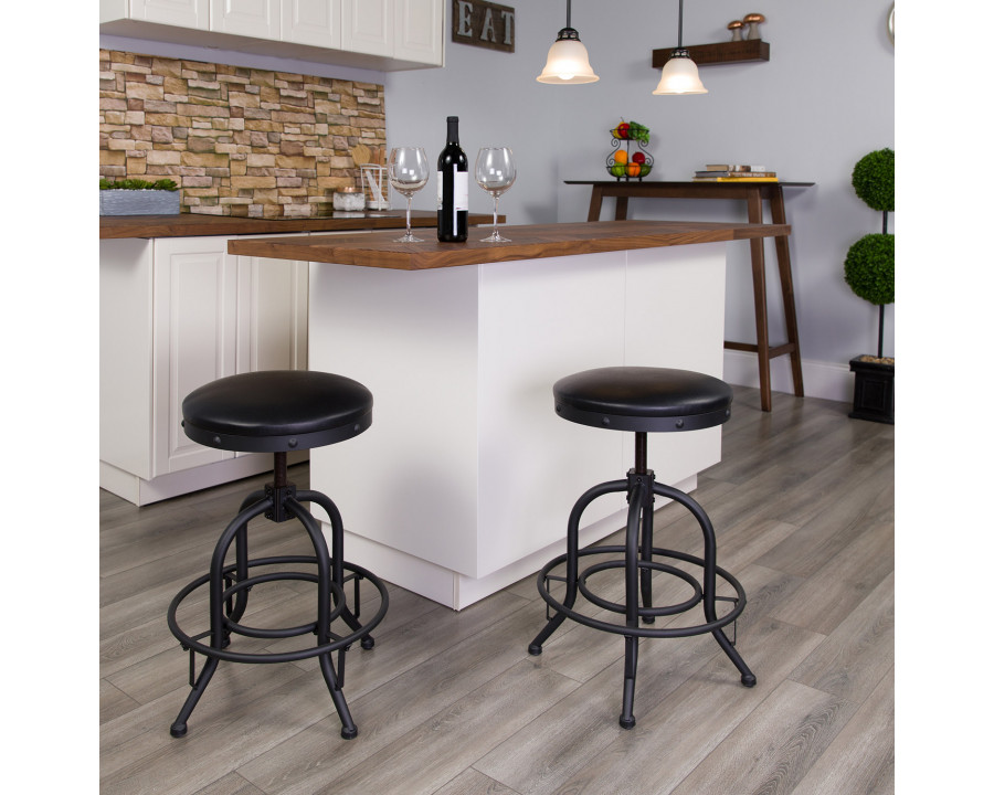 BLNK - Carrington LeatherSoft Counter Height Stool with Swivel Lift Black Seat