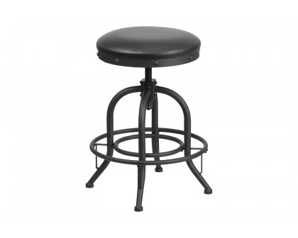 BLNK - Carrington LeatherSoft Counter Height Stool with Swivel Lift Black Seat