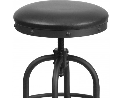 BLNK - Carrington LeatherSoft Counter Height Stool with Swivel Lift Black Seat