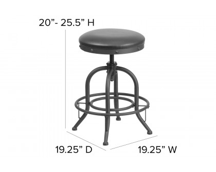 BLNK - Carrington LeatherSoft Counter Height Stool with Swivel Lift Black Seat