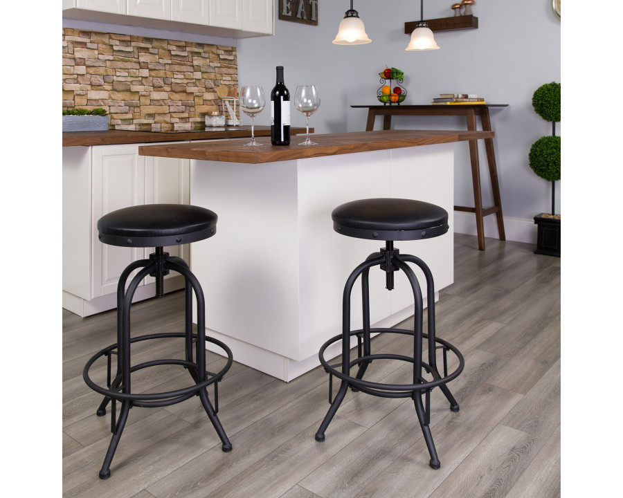 BLNK - Carrington Black LeatherSoft Bar Stool with Swivel Lift