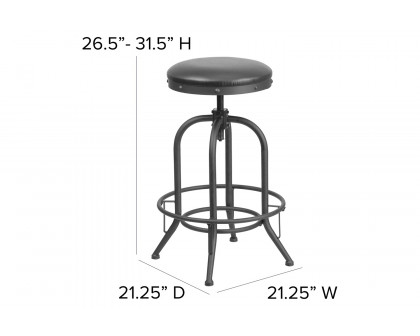 BLNK - Carrington Black LeatherSoft Bar Stool with Swivel Lift