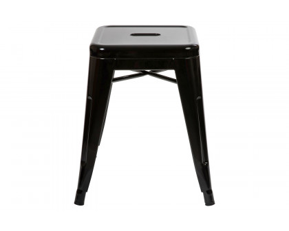 BLNK Kai Commercial Metal Backless Stackable Table Height Dining Stool Set of 4 - Black