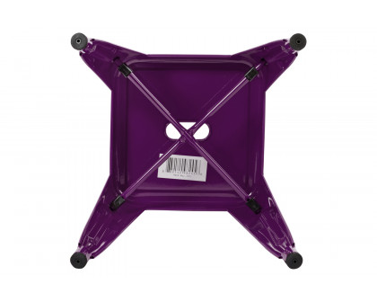 BLNK Kai Commercial Indoor Metal Backless Stackable Table Height Dining Stool Set of 4 - Purple