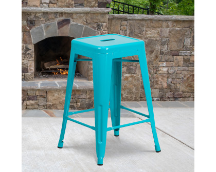 BLNK Kai Commercial Backless Indoor-Outdoor Counter Height Stool