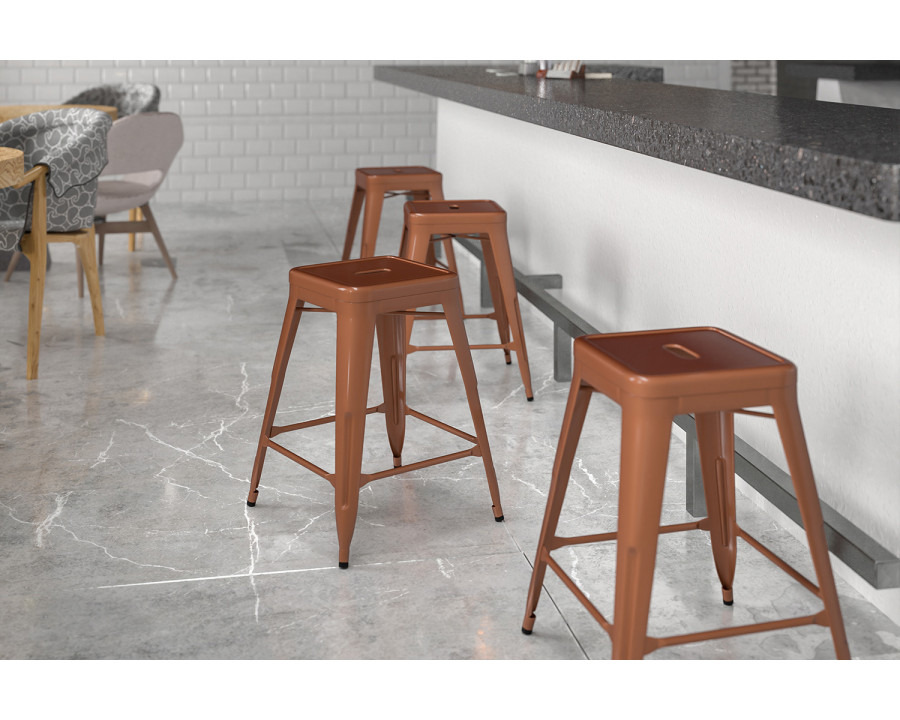 BLNK Kai Commercial Backless Indoor-Outdoor Counter Height Stool