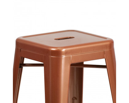 BLNK Kai Commercial Backless Indoor-Outdoor Counter Height Stool - Copper