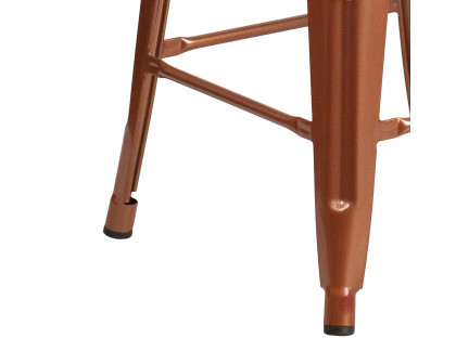 BLNK Kai Commercial Backless Indoor-Outdoor Counter Height Stool - Copper