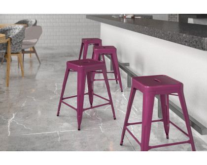 BLNK Kai Commercial Backless Indoor-Outdoor Counter Height Stool