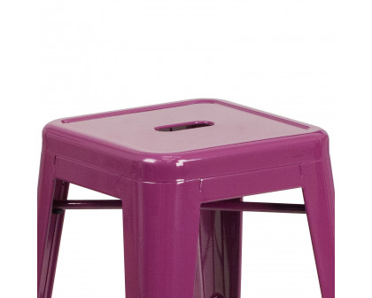 BLNK Kai Commercial Backless Indoor-Outdoor Counter Height Stool - Purple