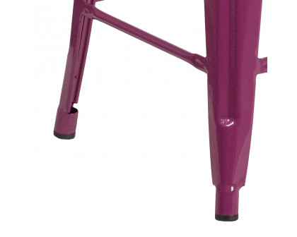 BLNK Kai Commercial Backless Indoor-Outdoor Counter Height Stool - Purple