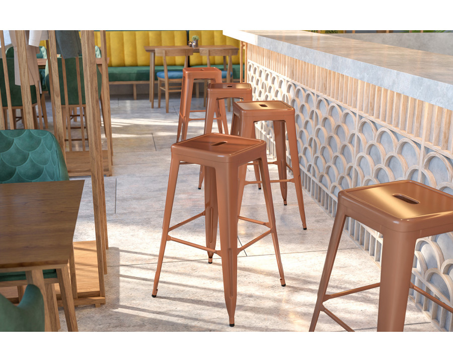 BLNK Kai Commercial Backless Indoor-Outdoor Bar Stool