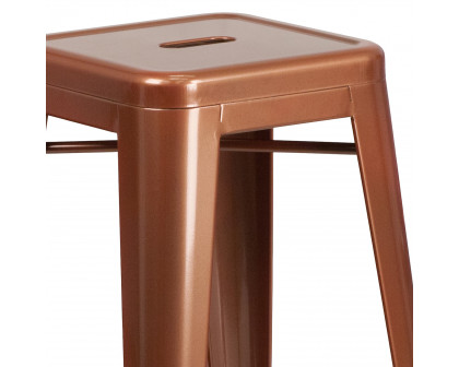 BLNK Kai Commercial Backless Indoor-Outdoor Bar Stool - Copper